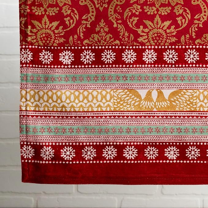 Maison d' Hermine Table Runner 100% Cotton Double Layer Table Runners 108 inches Long Decorative for Home Kitchen Dining Party Baby Shower Wedding Bridal Shower (Sofia, 14.50" x 108")