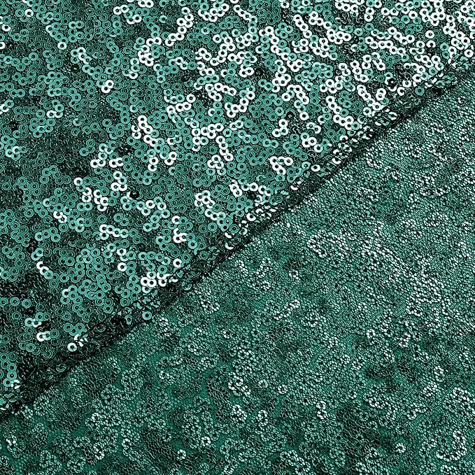 Sugargirl Dark Green Sequin Backdrop Curtain 2 Panels 2FTx8FT Glitter Dark Green Background Drapes Sparkle Photography Backdrop for Party Wedding Birthday Wall Decoration