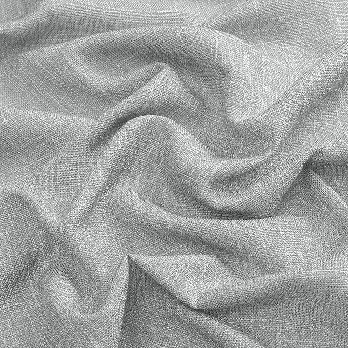 Vision Home Gray Pinch Pleated Semi Sheer Curtains Textured Light Filtering Window Curtains 63 inches for Living Room Bedroom Silver Grey Pinch Pleat Drapes with Hooks Back Tabs 2 Panels 40" Wx63 L