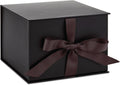 Hallmark Medium Gift Box with Lid and Shredded Paper Fill (Black 7 inch Box) for Weddings, Graduations, Birthdays, Father's Day, Groomsmen Gifts, All Occasion