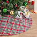 36 Inches Christmas Plaid Tree Skirt - Red Blue Green Buffalo Checked Tree Skirts Mat for Small Tree Xmas Home Holiday New Years Party Decoration