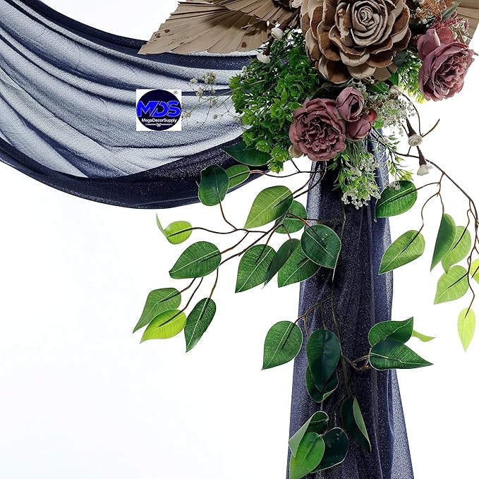 MDS Halloween Chiffon Draping Fabric - 1 Panel, 30" Wide x 75ft Long - Sheer Spooky Arbor & Canopy Drapery for Haunted House Backdrops, Party Ceilings, DIY Costumes & Themed Events - Navy Blue