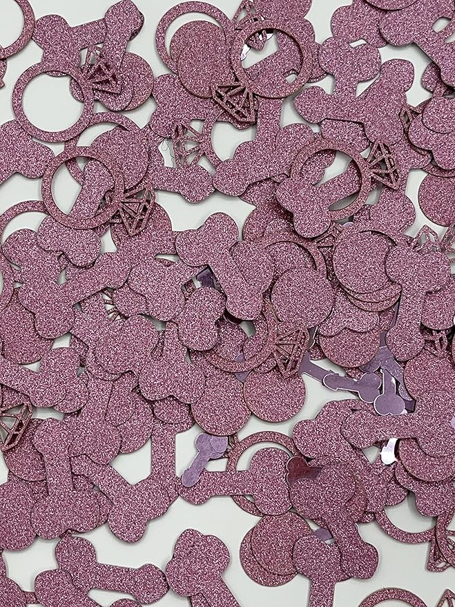 801 Pcs Rose Pink Glitter Cute Sprinkle Confetti Party Decoration for Valentine's Day, Celebration, Wedding, Engagement