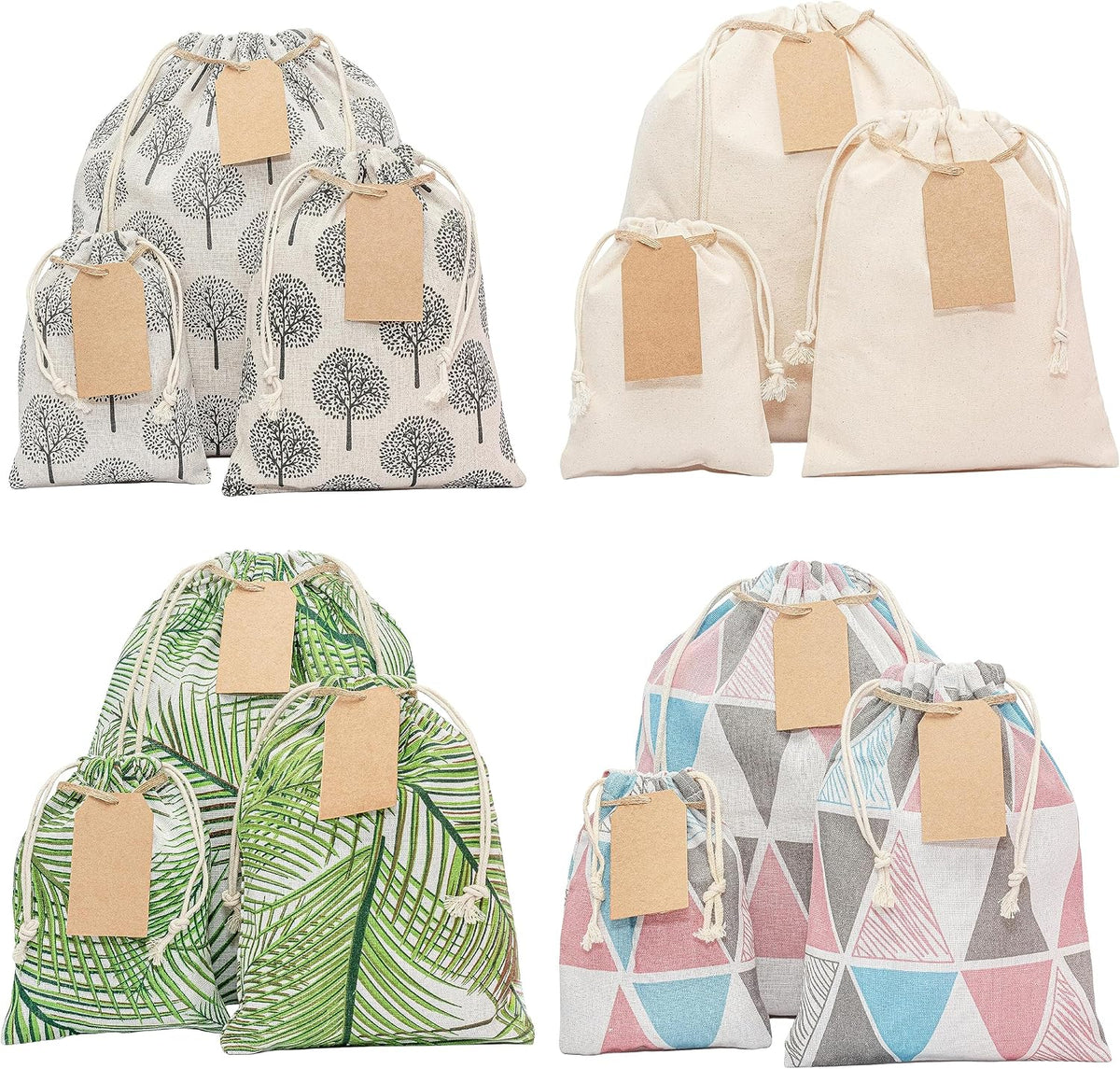 reusable gift bags with drawstring + 15 gift, main product view
