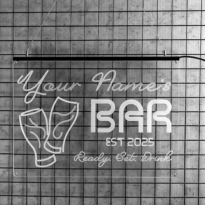Custom Bar Neon Sign Personalized Logo Name Established Year Garage Signs for Men Home Bar Open Workshop Coffee Lounge Decor LED Lights Night Club Poker Billiards Gifts