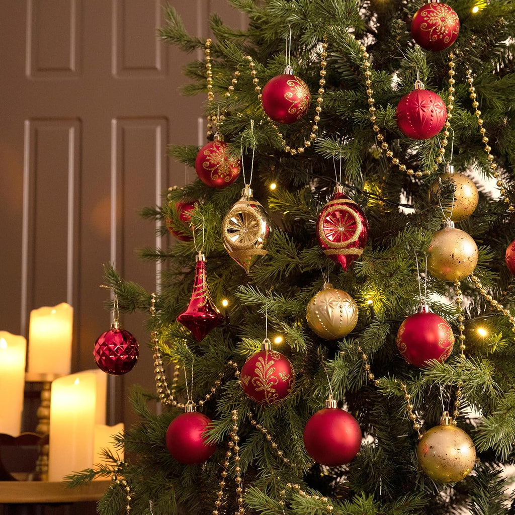 valery madelyn 100ct christmas tree decorations ball ornaments shown in use