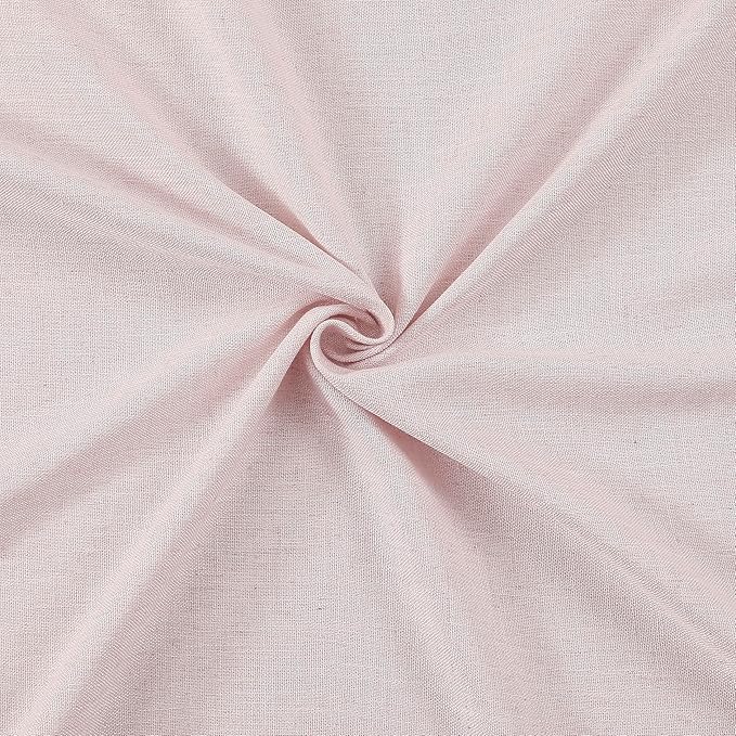 Vision Home Soft Pink Pinch Pleated Semi Sheer Curtains Textured Linen Blended Light Filtering Window Curtains 102 inch for Living Room Bedroom Patio Pinch Pleat Drapes with Hooks 1 Panel 60" Wx102 L