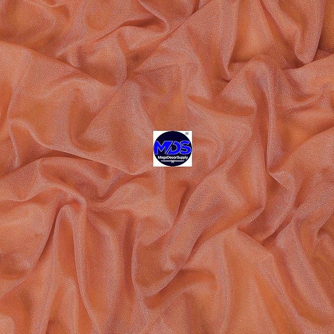 MDS Halloween Chiffon Draping Fabric - 1 Panel, 30" Wide x 50ft Long - Sheer Spooky Arbor & Canopy Drapery for Haunted House Backdrops, Party Ceilings, DIY Costumes & Themed Events - Coral Peach