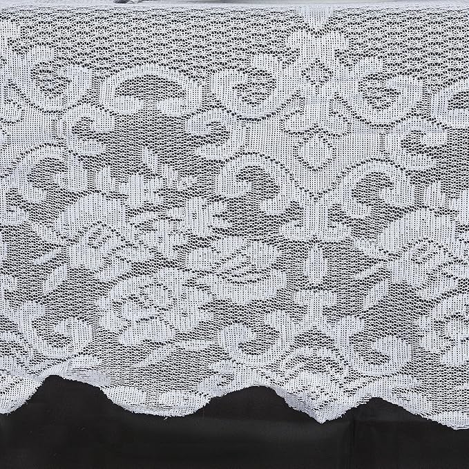 Tableclothsfactory Floral Lace Rectangle Tablecloth 60" x 126" - White