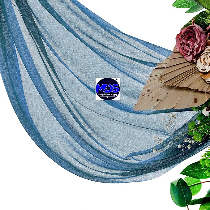 MDS Halloween Chiffon Draping Fabric - 1 Panel, 30" Wide x 50ft Long - Sheer Spooky Arbor & Canopy Drapery for Haunted House Backdrops, Party Ceilings, DIY Costumes & Themed Events - Dark Teal