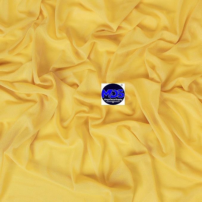 MDS Halloween Chiffon Draping Fabric - 1 Panel, 30" Wide x 20ft Long - Sheer Spooky Arbor & Canopy Drapery for Haunted House Backdrops, Party Ceilings, DIY Costumes & Themed Events - Gold