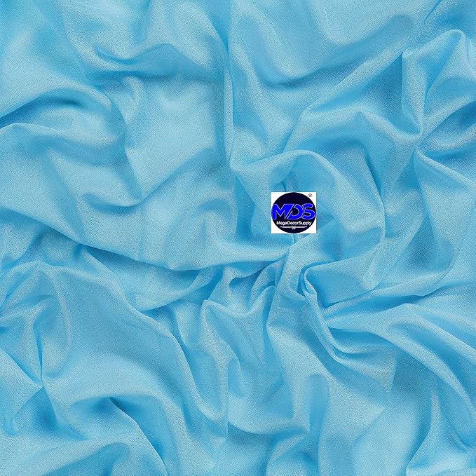 MDS Halloween Chiffon Draping Fabric - 1 Panel, 30" Wide x 50ft Long - Sheer Spooky Arbor & Canopy Drapery for Haunted House Backdrops, Party Ceilings, DIY Costumes & Themed Events - Turquoise