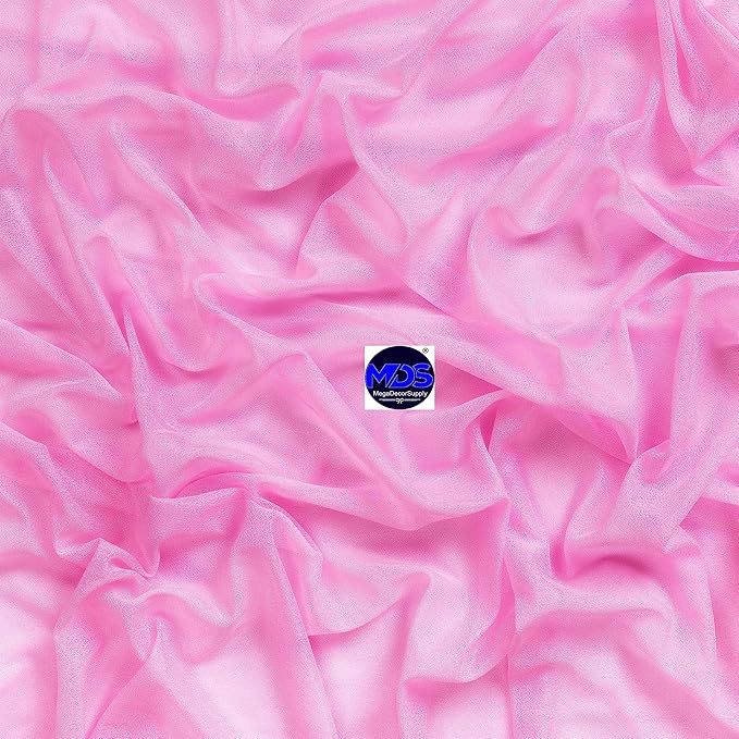 MDS Halloween Chiffon Draping Fabric - 2 Panel, 30" Wide x 40ft Long - Sheer Spooky Arbor & Canopy Drapery for Haunted House Backdrops, Party Ceilings, DIY Costumes & Themed Events - Bubblegum Pink